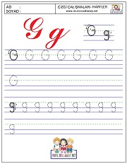 g harfi çizgi çalışması